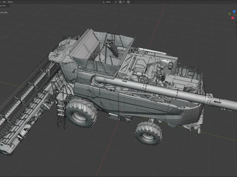 Mietitrebbiatrice per cereali John Deere T6 Modello 3D