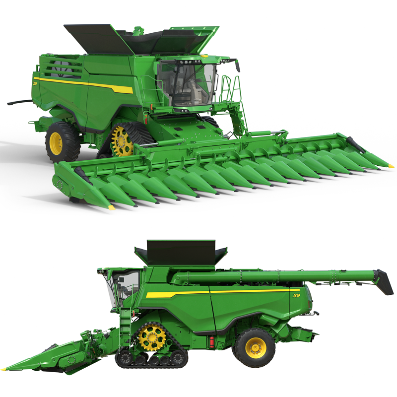 Ceifeira-debulhadora John Deere X9 Modelo 3D .c4d .max .obj .3ds .fbx .stl .blend