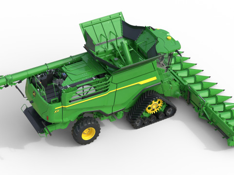 Ceifeira-debulhadora John Deere X9 Modelo 3D
