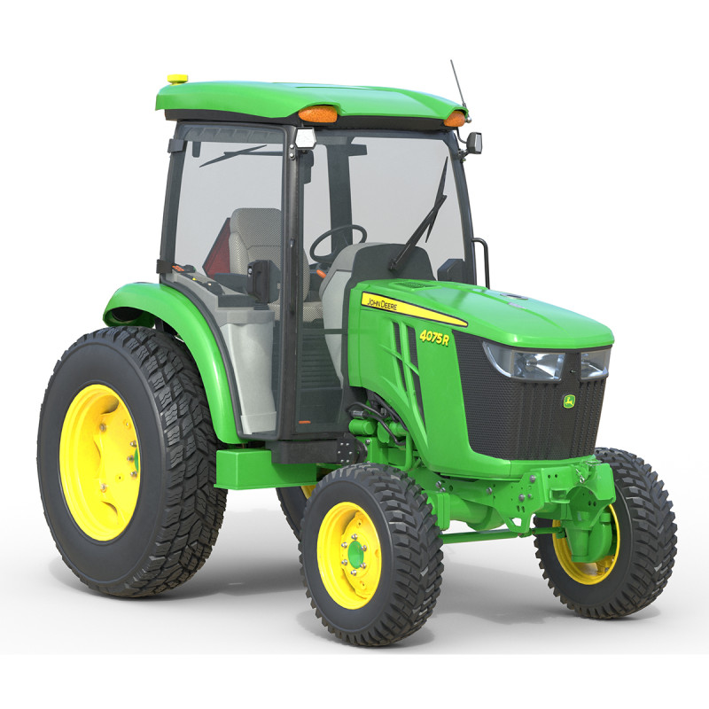 John Deere 4075R Kompakt Ticari Trakt&ouml;r 3D Model .c4d .max .obj .3ds .fbx .stl .blend 