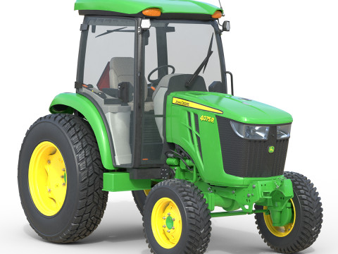 Trator utilit&aacute;rio compacto John Deere 4075R Modelo 3D