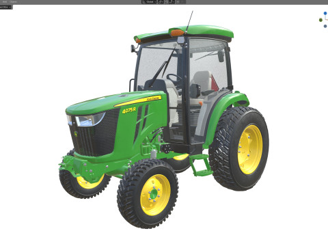 John Deere 4075R Kompakt Ticari Trakt&ouml;r 3D Model