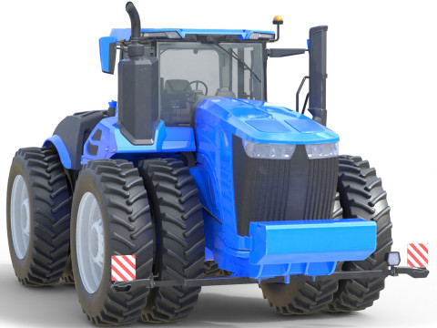 Traktor Pertanian Beroda Model 3D