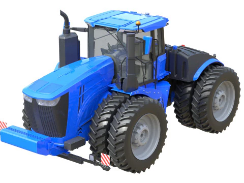 Trattore agricolo a ruote Modello 3D