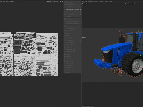 Trattore agricolo a ruote Modello 3D