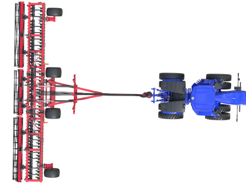 Cultivo com rodas de trator agr&iacute;cola Modelo 3D