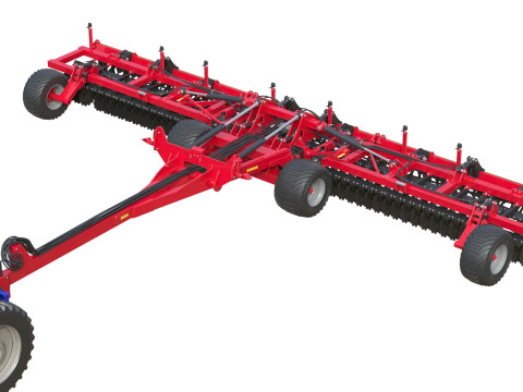 Cultivo com rodas de trator agr&iacute;cola Modelo 3D