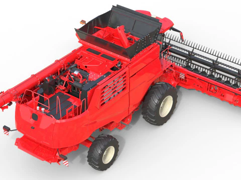 Combine Grain Harvester 3D Model