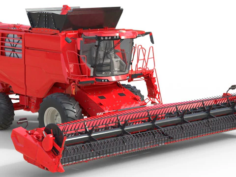 Combine Grain Harvester 3D Model