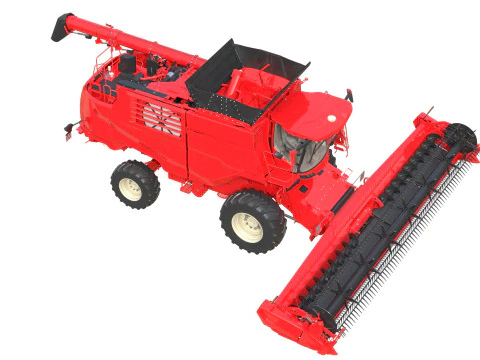 Combine Grain Harvester 3D Model