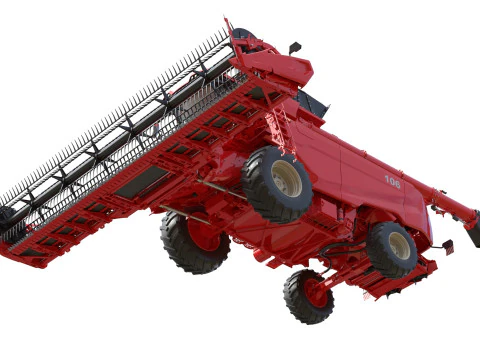 Combine Grain Harvester 3D Model
