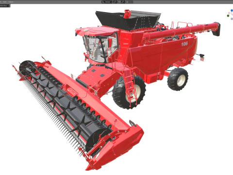Combine Grain Harvester 3D Model