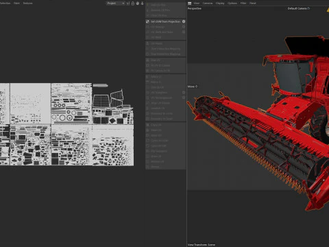 Combine Grain Harvester 3D Model