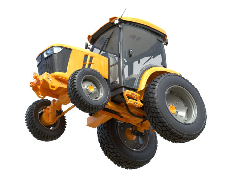 Traktor Utilitas Ringkas Model 3D