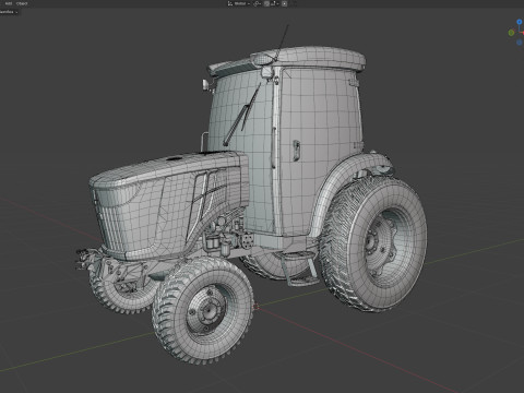 Traktor Utilitas Ringkas Model 3D
