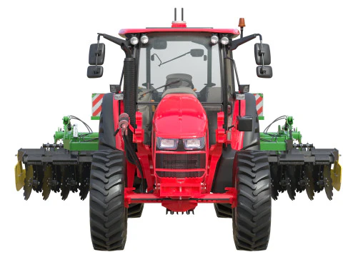 Farm Tractor and Trailed Disc harrow 3D Model