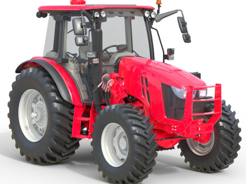 Traktor Merah Pertanian Model 3D