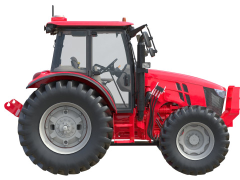 Trattore rosso agricolo Modello 3D