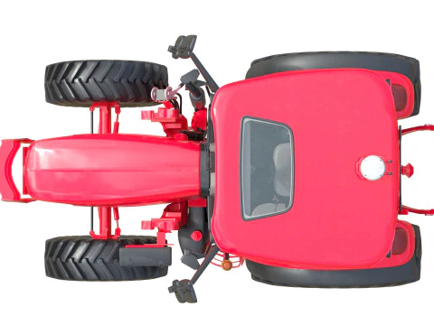 Trattore rosso agricolo Modello 3D