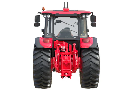 Trattore rosso agricolo Modello 3D