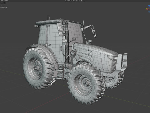 Trattore rosso agricolo Modello 3D