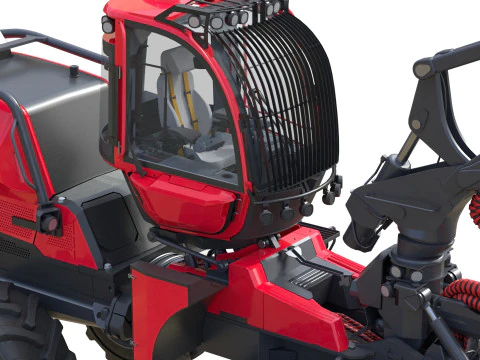 Forestry Wheeled Harvester 3D Model