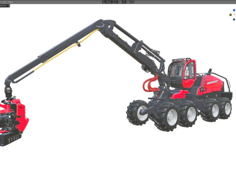 Forestry Wheeled Harvester 3D Model