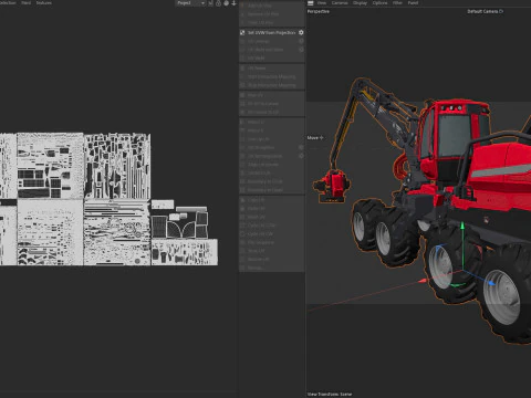 Forestry Wheeled Harvester 3D Model