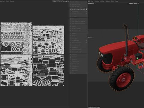 Trattore agricolo generico e seminatrice trainata Modello 3D