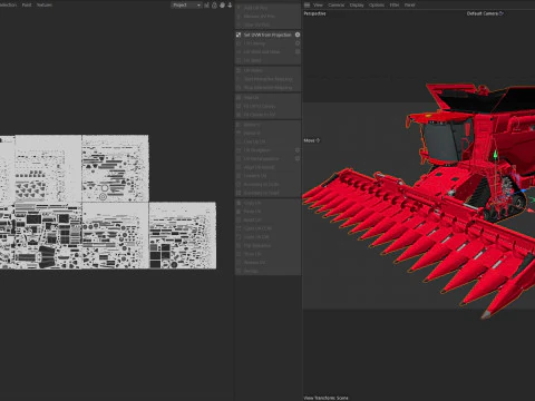 Mietitrebbiatrice per cereali Modello 3D