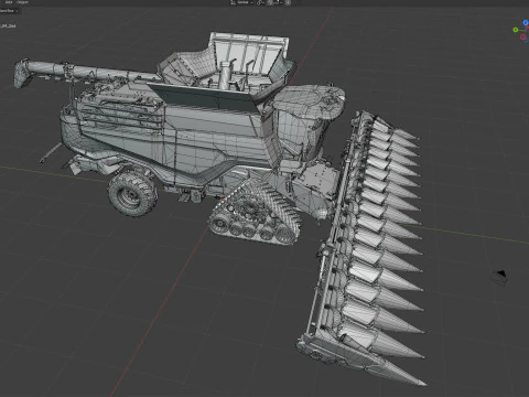 Mietitrebbiatrice per cereali Modello 3D