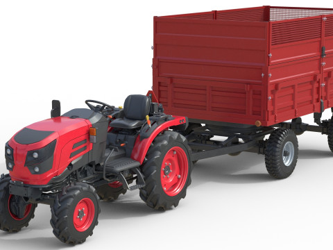 Trator e reboque basculante Mahindra Oja Modelo 3D