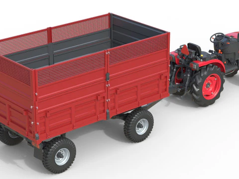 Trattore e rimorchio ribaltabile Mahindra Oja Modello 3D