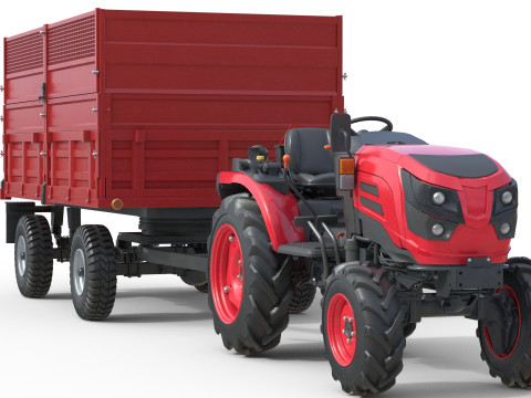 Trator e reboque basculante Mahindra Oja Modelo 3D