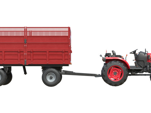 Trator e reboque basculante Mahindra Oja Modelo 3D