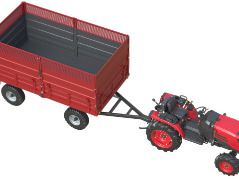 Trator e reboque basculante Mahindra Oja Modelo 3D