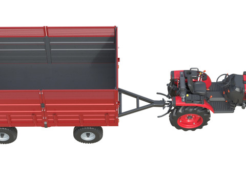 Trator e reboque basculante Mahindra Oja Modelo 3D