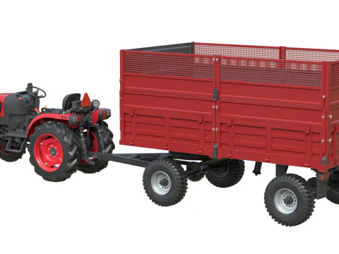 Trattore e rimorchio ribaltabile Mahindra Oja Modello 3D