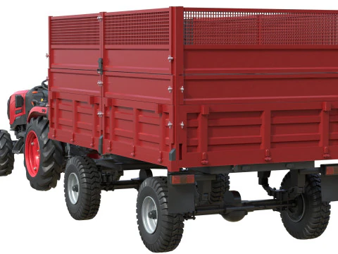 Trattore e rimorchio ribaltabile Mahindra Oja Modello 3D