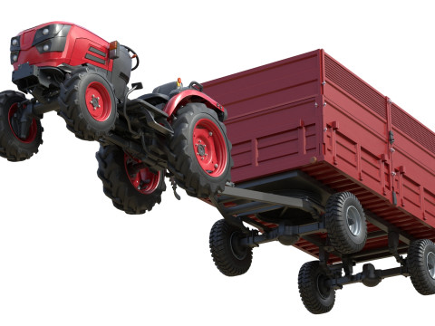 Trator e reboque basculante Mahindra Oja Modelo 3D