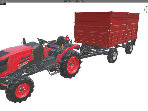 Trator e reboque basculante Mahindra Oja Modelo 3D