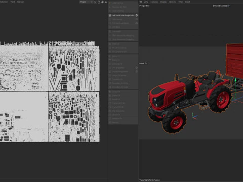 Trattore e rimorchio ribaltabile Mahindra Oja Modello 3D