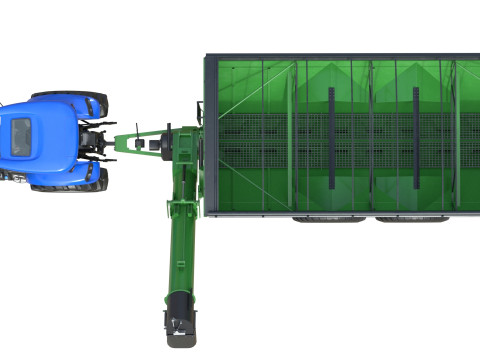 Trattore New Holland WorkMaster e carrello Brent Modello 3D