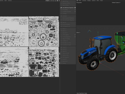 Trattore New Holland WorkMaster e carrello Brent Modello 3D