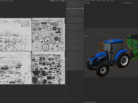 New Holland WorkMaster Tractor and Brent cart 3D Model