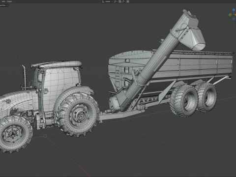 Trattore New Holland WorkMaster e carrello Brent Modello 3D