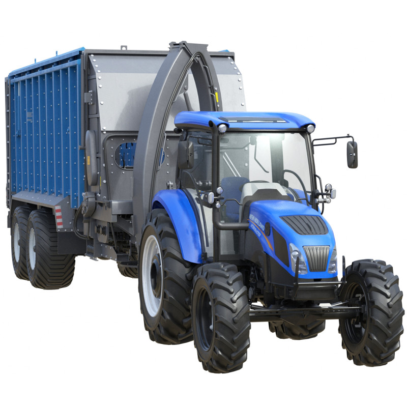 Trattore e rimorchio ribaltabile New Holland WorkMaster Modello 3D .c4d .max .obj .3ds .fbx .stl .blend