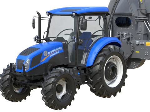 New Holland WorkMaster Tractor and Dump Trailer 3D Model