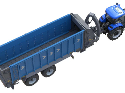 New Holland WorkMaster Tractor and Dump Trailer 3D Model