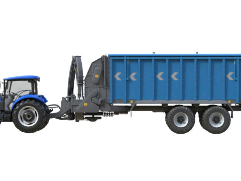 New Holland WorkMaster Tractor and Dump Trailer 3D Model